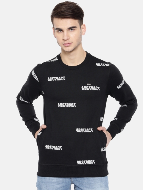 

People Men Black Printed Sweatshirt