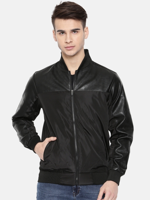 

People Men Black Solid Bomber Jacket