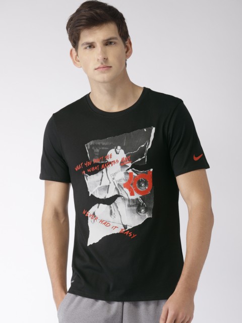 

Nike Men Black Printed DIY Round Neck Dri-FIT Basketball T-shirt
