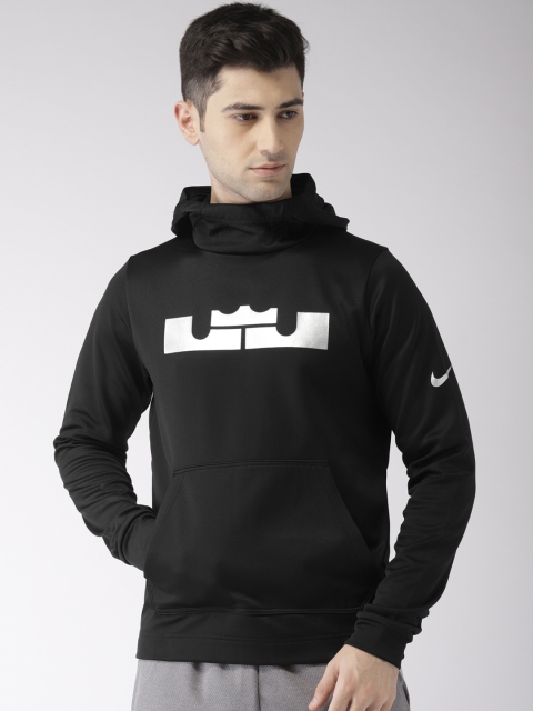 

Nike Men Black Printed Standard Fit DRI-FIT Technology LBJ HOODIE PO Sweatshirt