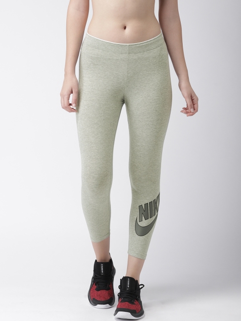 

Nike Women Grey Melange CROP FUTURA Tight Fit Solid Capris