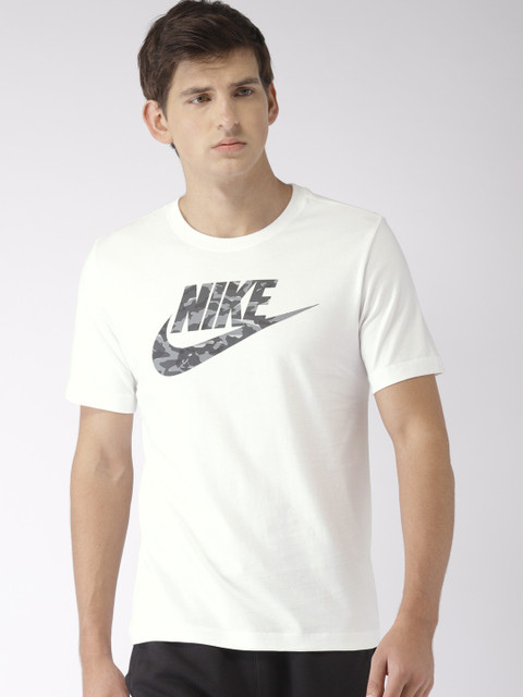 

Nike Men White Printed CAMO PACK 2 AS Round Neck T-shirt