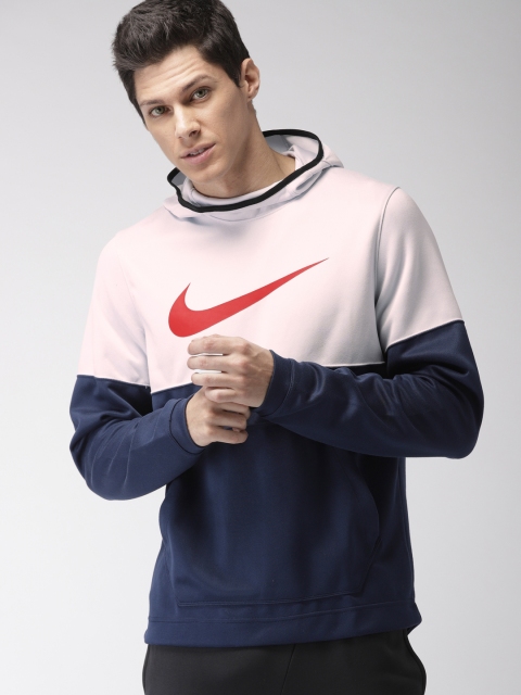 

Nike Men Navy & Off-White Standard Fit AS M NK SPOTLIGHT DRI-FIT Hooded Sweatshirt, Navy blue