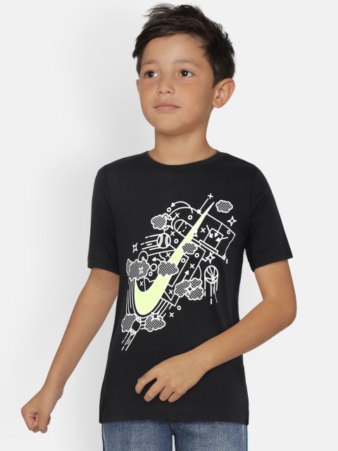 

Nike Boys Black Printed Round Neck T-shirt
