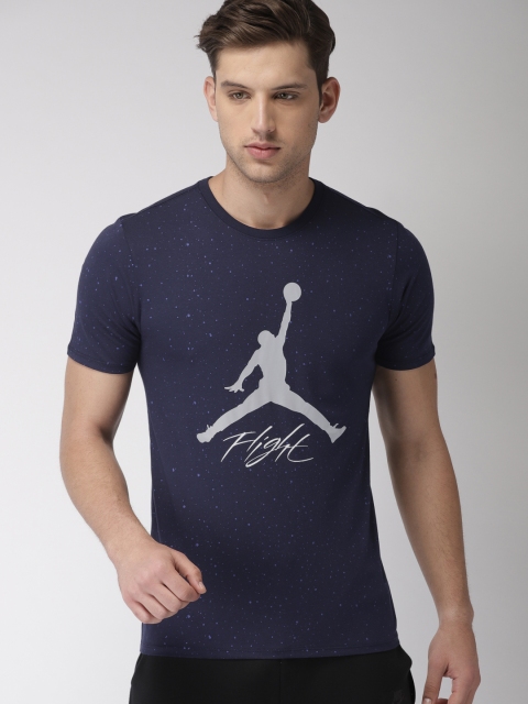 

Nike Men Blue Printed Round Neck T-shirt
