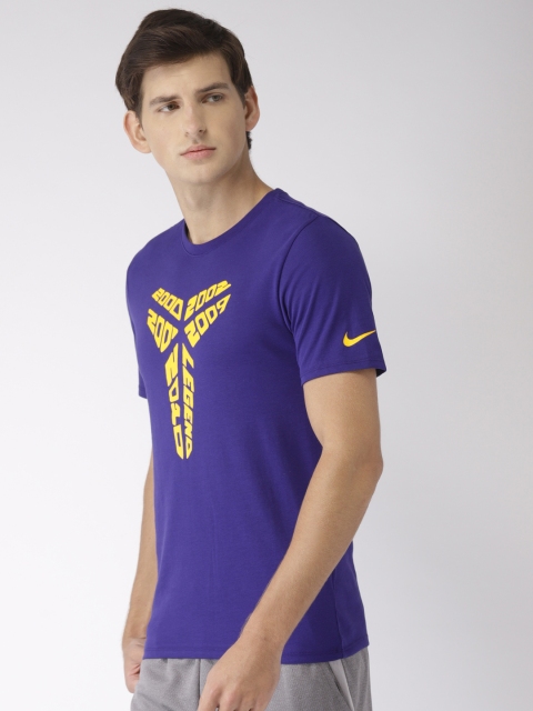 

Nike Men Purple Printed AS KB M NK DRY TEE DIY T-Shirt