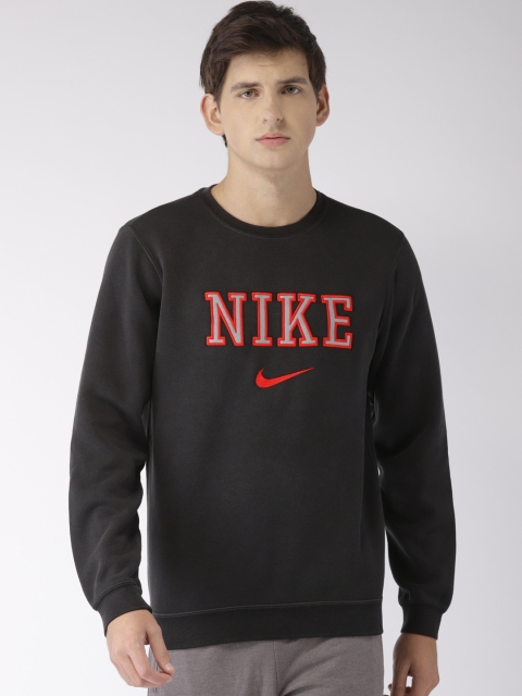 

Nike Men Black Embroidered AS NSW FLC REISSUE Sweatshirt