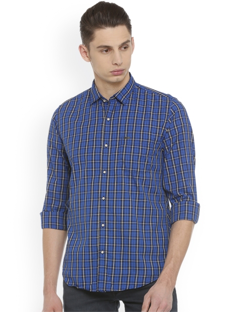 

Peter England Casuals Men Blue Slim Fit Checked Casual Shirt