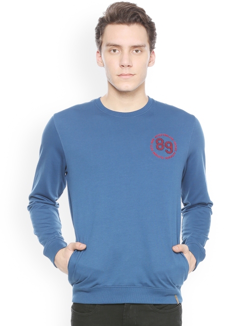 

Peter England Casuals Men Blue Solid Sweatshirt