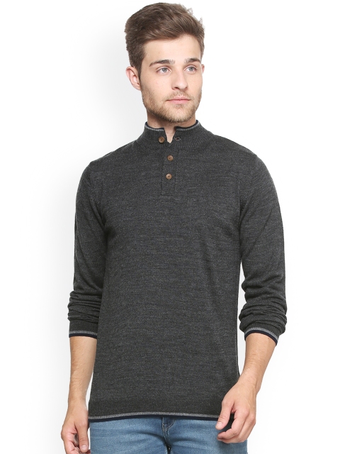 

Peter England Casuals Men Charcoal Grey Solid Pullover