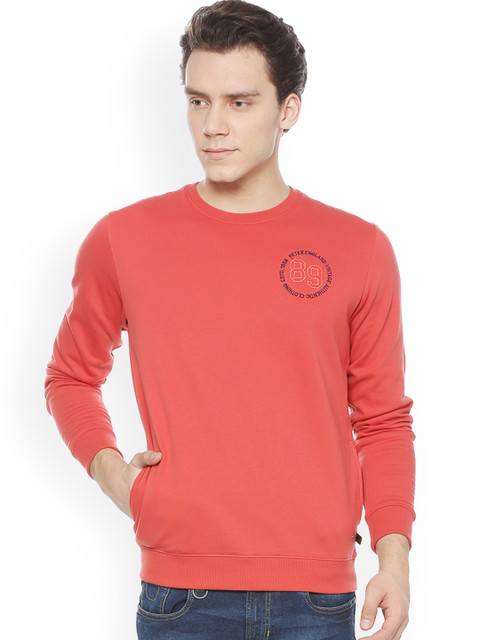 

Peter England Casuals Men Red Solid Sweatshirt