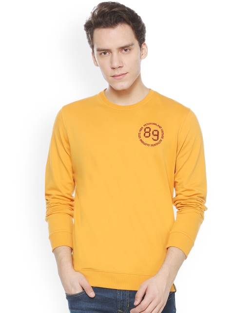 

Peter England Casuals Men Yellow Solid Sweatshirt