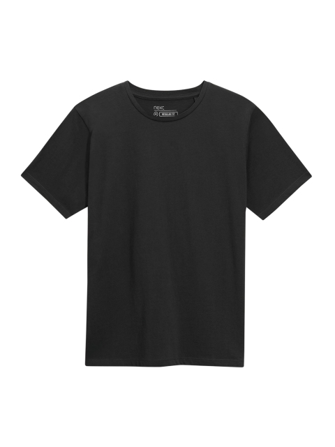 

next Men Black Solid Round Neck T-shirt