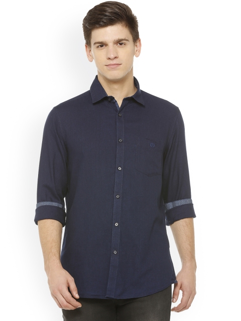 

Van Heusen Sport Men Navy Blue Slim Fit Solid Casual Shirt