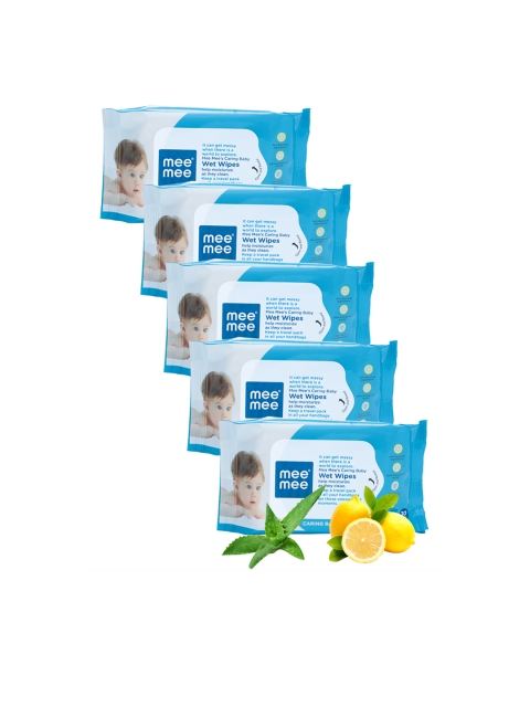 

Mee Mee Pack of 5 Caring Baby Wet Wipes with Lemon Fragrance 30 pcs per pack, White