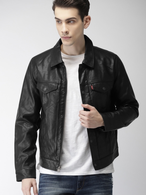 

Levis Men Black Solid Biker Jacket