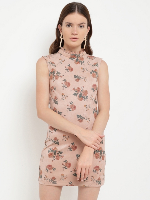 

Kazo Women Peach-Coloured Printed Sheath Dress