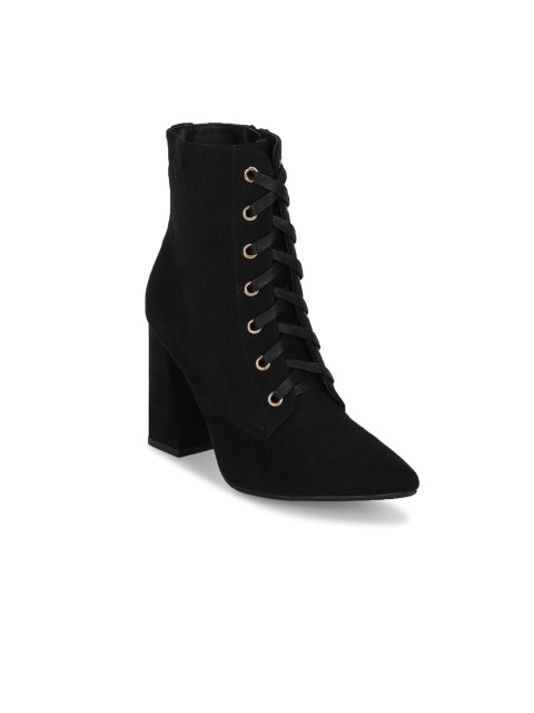 

Truffle Collection Women Black Solid Heeled Boots