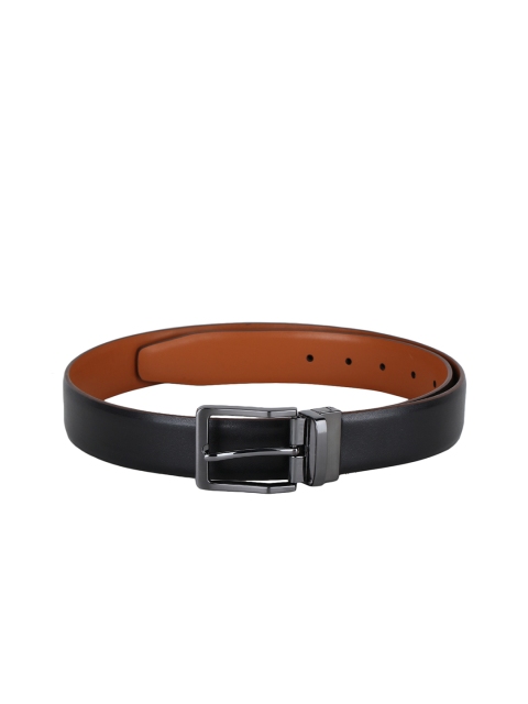 

Alvaro Castagnino Men Black & Tan Brown Solid Reversible Belt