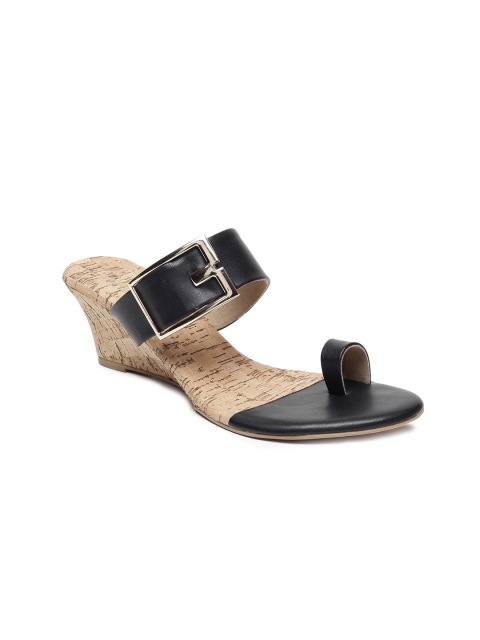 

Inc 5 Black One-Toe Wedges