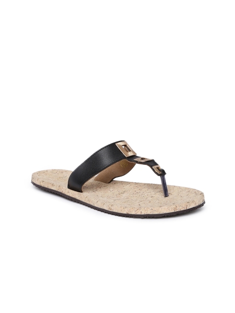

Inc 5 Women Black Solid T-Strap Flats
