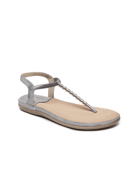 

Inc 5 Gunmetal-Toned & Grey Flats, Metallic