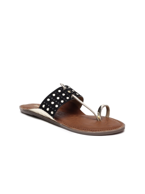 

Inc 5 Black Embellished One-Toe Flats