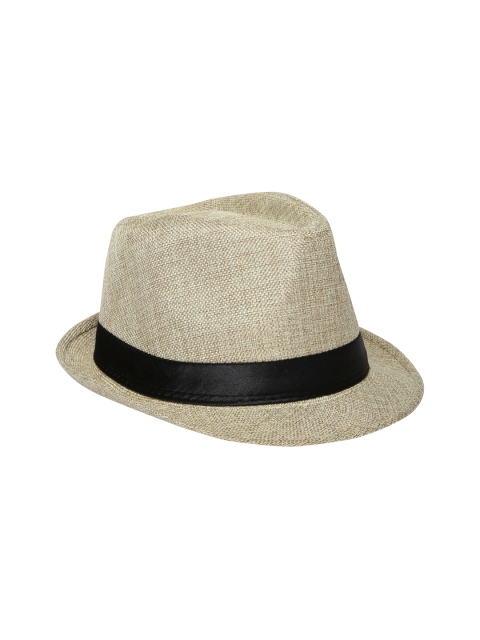 

Ayesha Unisex Khaki & Black Fedora Hat