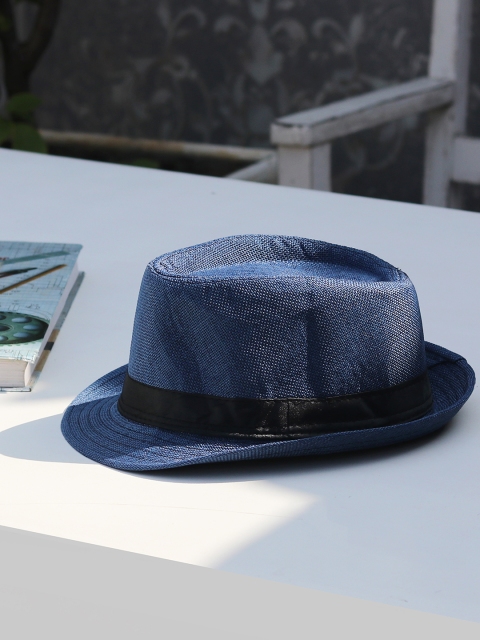 

Ayesha Unisex Navy Blue Fedora Hat
