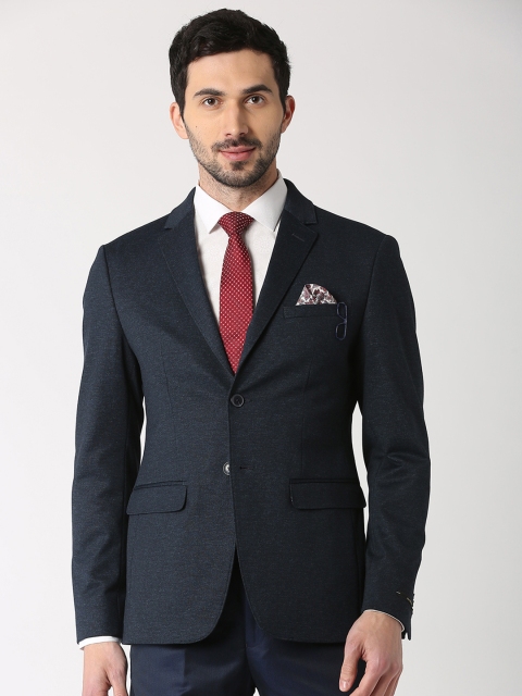 

Peter England Elite Men Navy Blue Single-Breasted Blazer