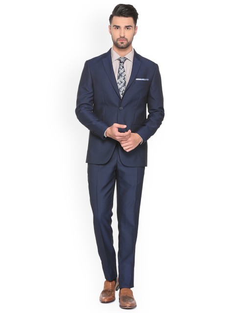

Peter England Elite Men Navy Blue Slim Fit Single-Breasted Slim Fit Suit