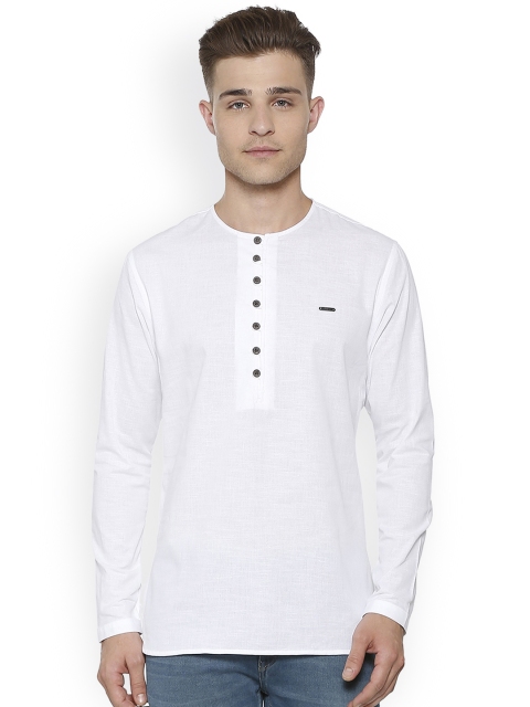 

Peter England Men White Solid Straight Kurta