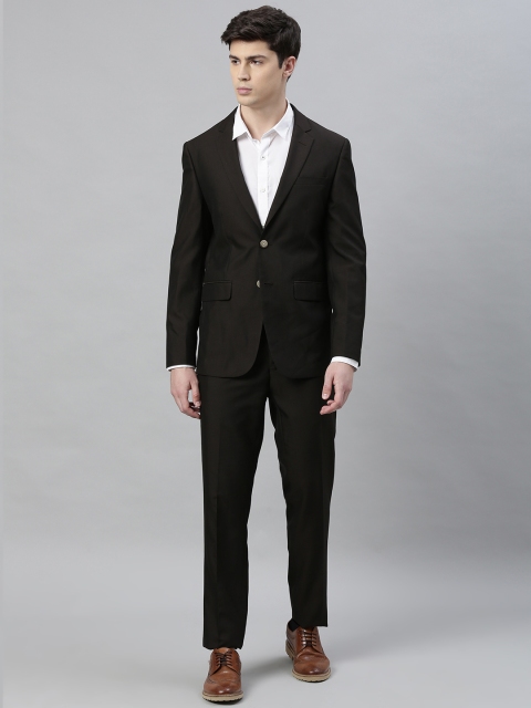

Peter England Elite Men Brown Solid Neo Slim Fit Single-Breasted Two-Piece Formal Suit