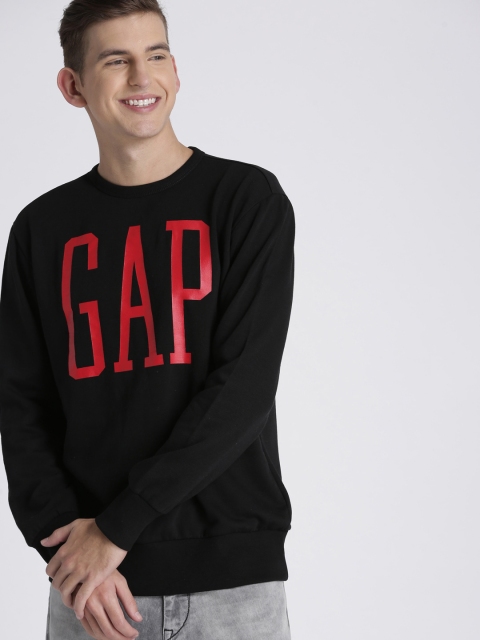 

GAP Men Black Printed Sweatshirt