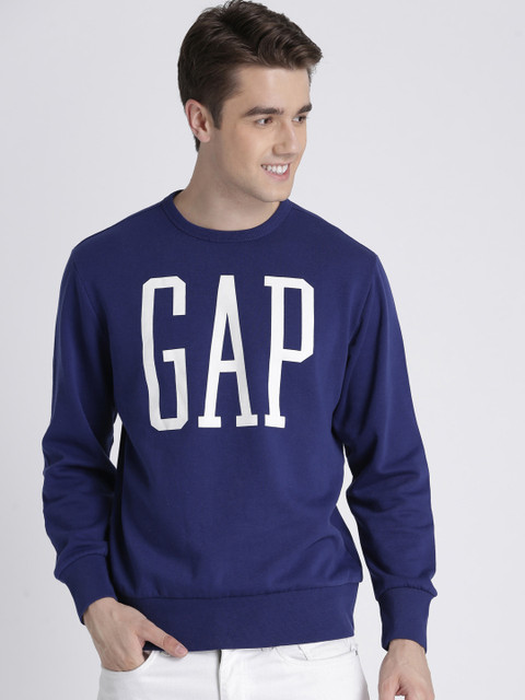 

GAP Men Blue Printed Sweatshirt
