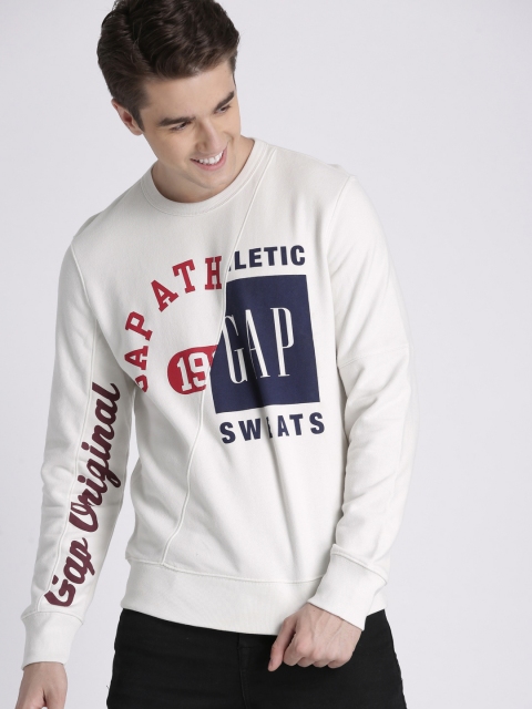 

GAP Men Off-White Printed Sweatshirt