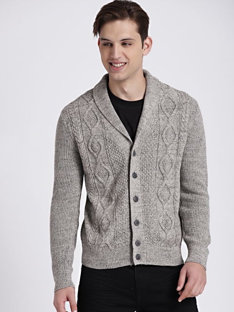 

GAP Men Grey Self Design Sweater