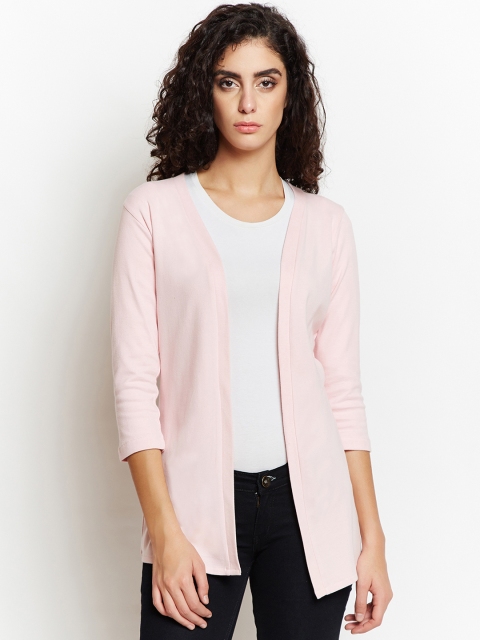 

WISSTLER Pink Solid Open Front Shrug