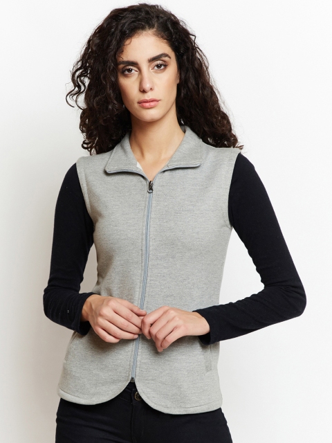 

WISSTLER Women Grey Solid Open Front Jacket