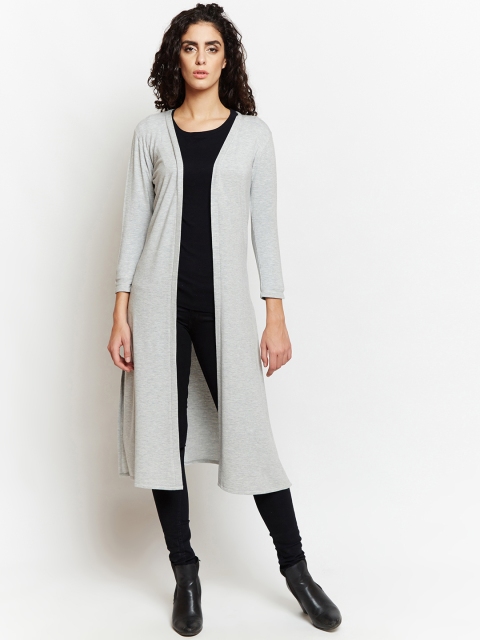 

WISSTLER Grey Solid Open Front Shrug