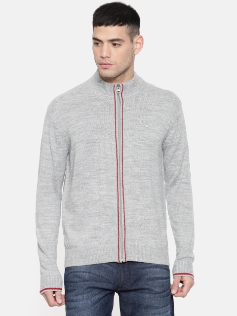 

Lee Men Grey Melange Solid Cardigan