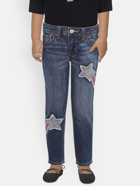 

GAP Girls Blue Rainbow Star Patch Girlfriend Jeans