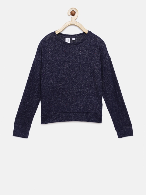 

Gap Girls' Softspun Studded Pullover Sweater, Navy blue