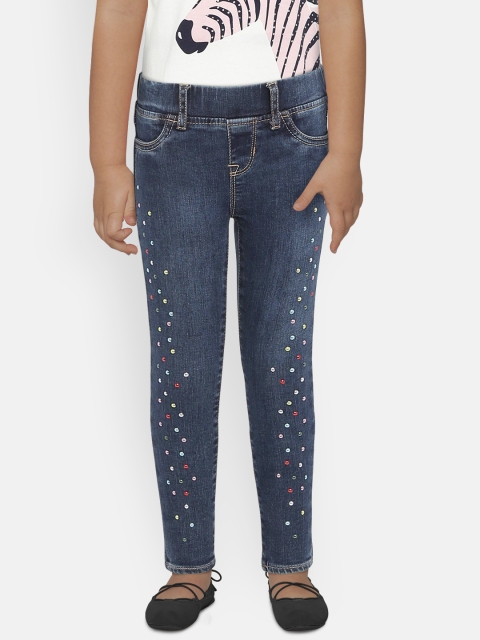 

Gap Girls' Superdenim Gem-Studded Jeggings with Fantastiflex, Blue