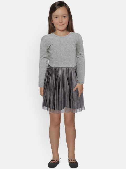 

Gap Girls' Tulle Mix-Fabric Dress, Grey