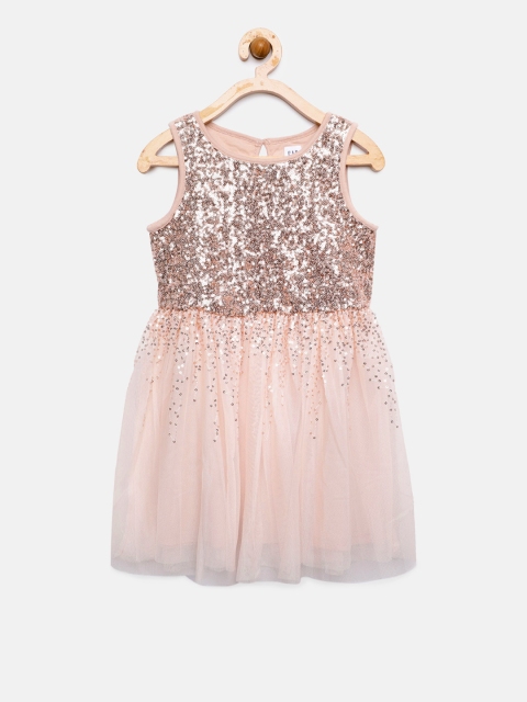 

Gap Girls' Pink & Gold-Toned Sequin Tulle Dress