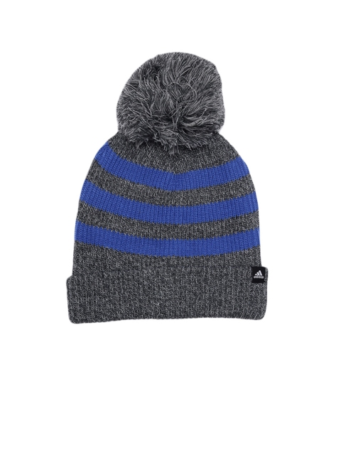 

ADIDAS Unisex Grey & Blue Fat STR Striped Self Design Beanie
