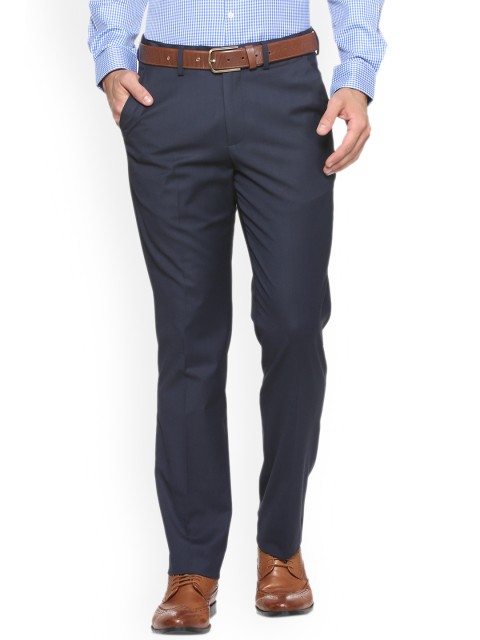 

Peter England Men Blue Slim Fit Solid Formal Trousers