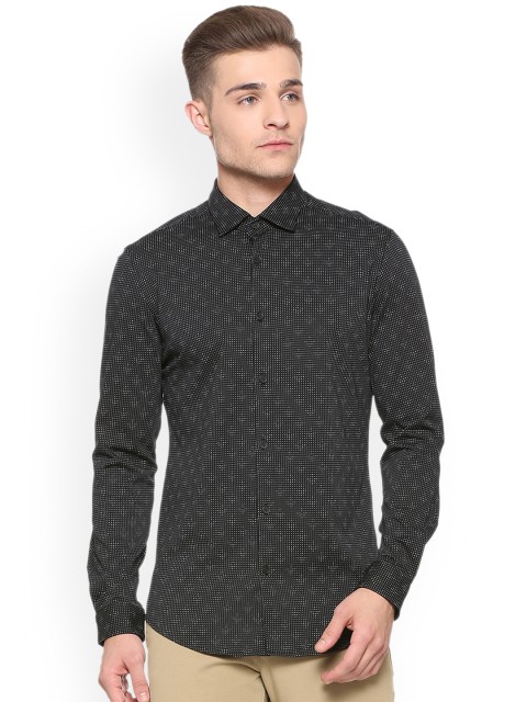 

Peter England Men Black Slim Fit Printed Casual Shirt