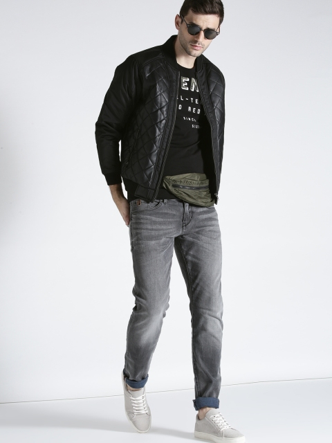 

s.Oliver Men Black Printed Round Neck T-shirt